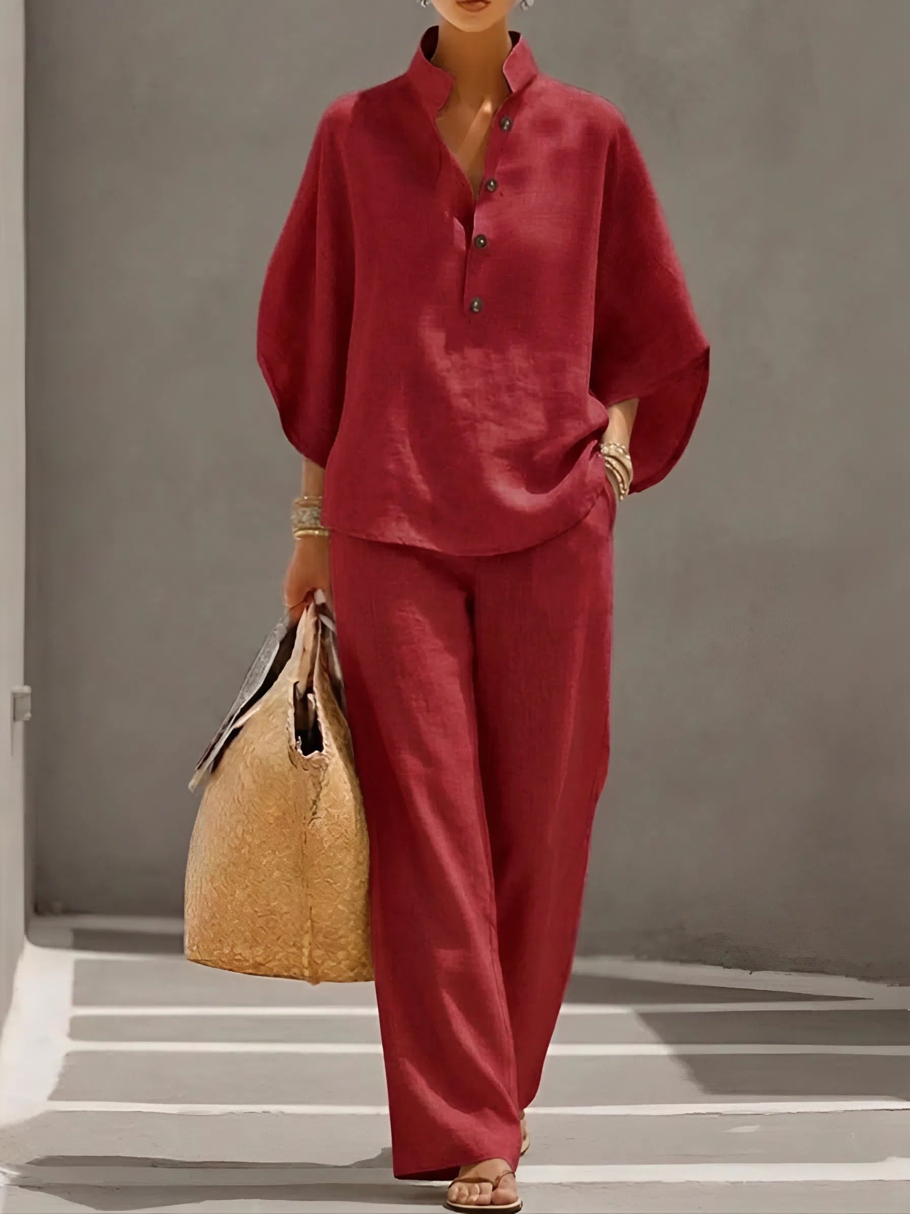 Tabitha | Women's Relaxed Button-Up Blouse Set