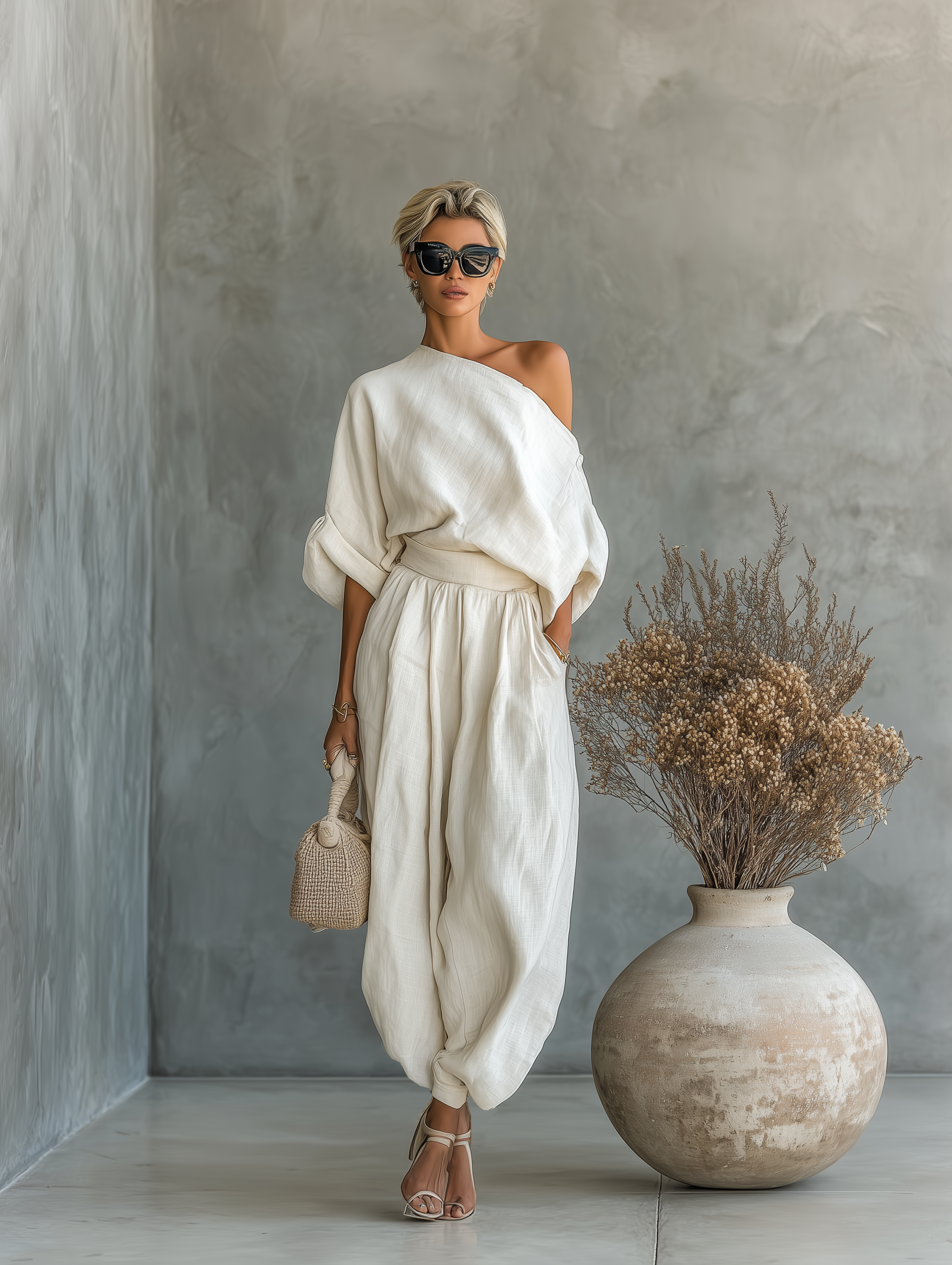 Thessaly | Women's Off-Shoulder Long Sleeve Two-Piece Ensemble