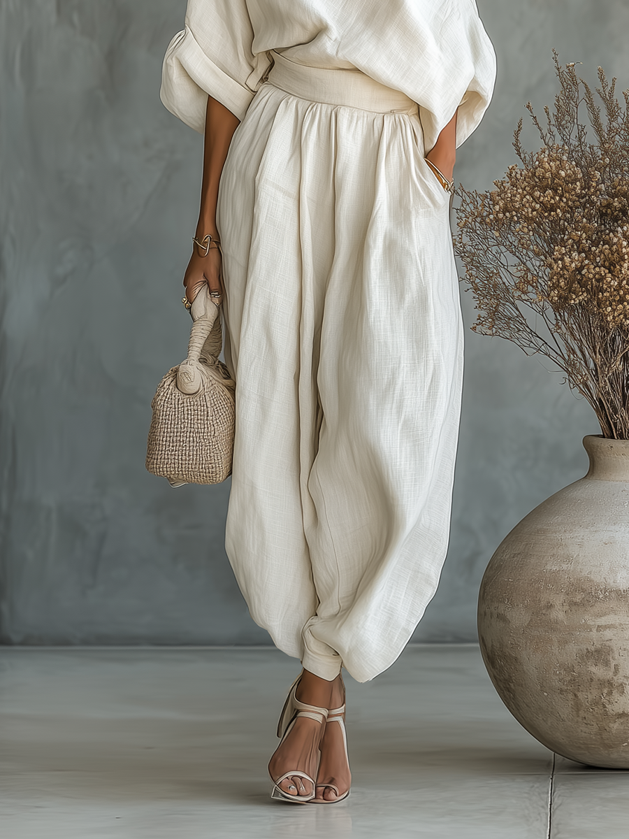 Thessaly | Women's Off-Shoulder Long Sleeve Two-Piece Ensemble