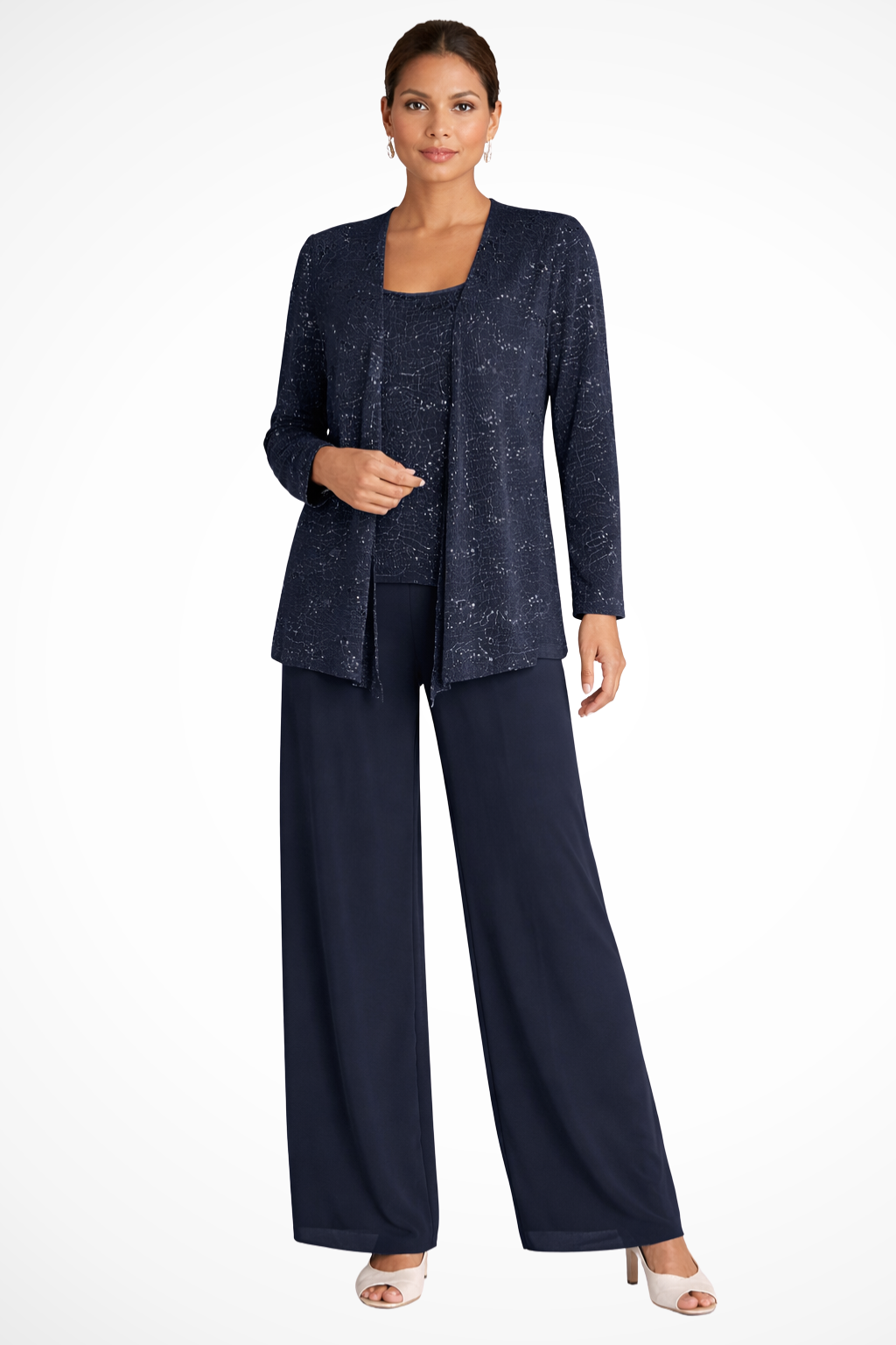 Veronica | Women's Three-Piece Wide-Leg Pant Suit with Jacket