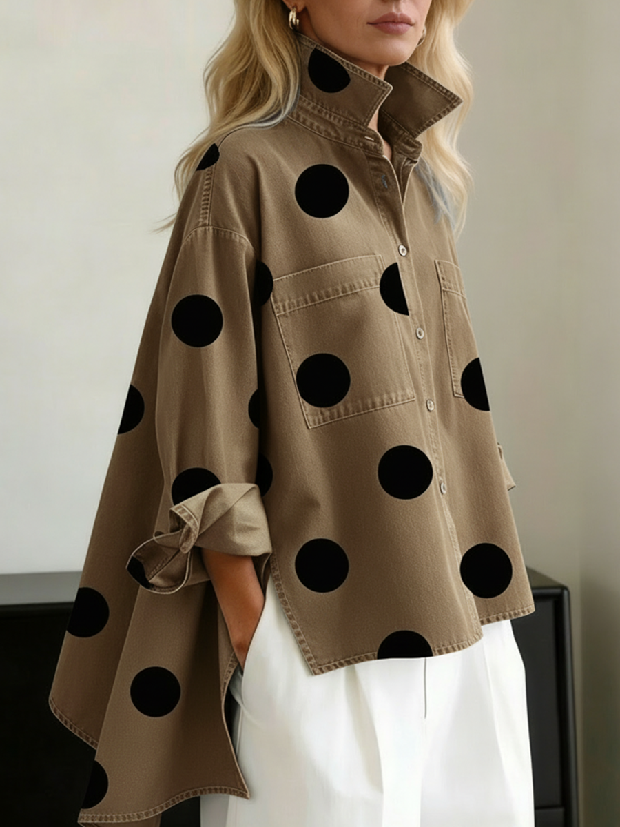 Zara | Women's Long Sleeve Polka Dot Top