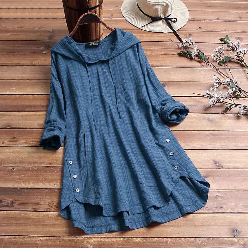 Amara™ Plaid Cozy Hoodie Dress
