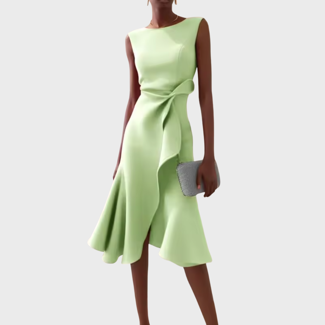 Sheila™ | Asymmetrical Draped Midi Dress
