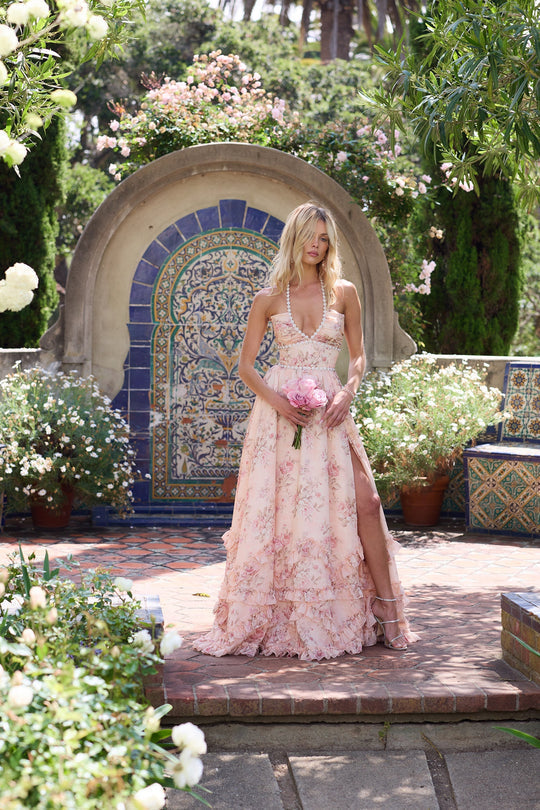 Alexa™ Scarlette Dress in Peach Tapestry