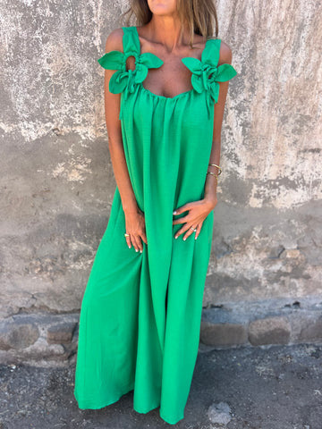 Floral Shoulder Maxi Dress