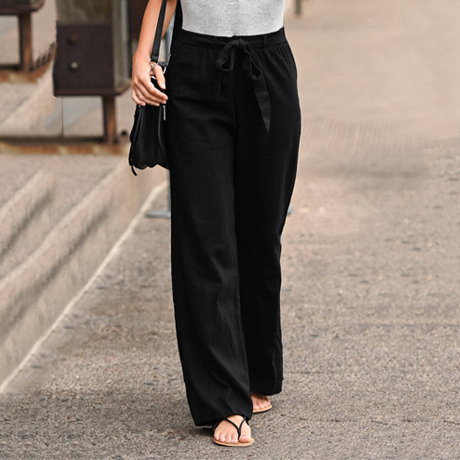 Jane | Casual High-Waist Wide Leg Pants for Women with Drawstring