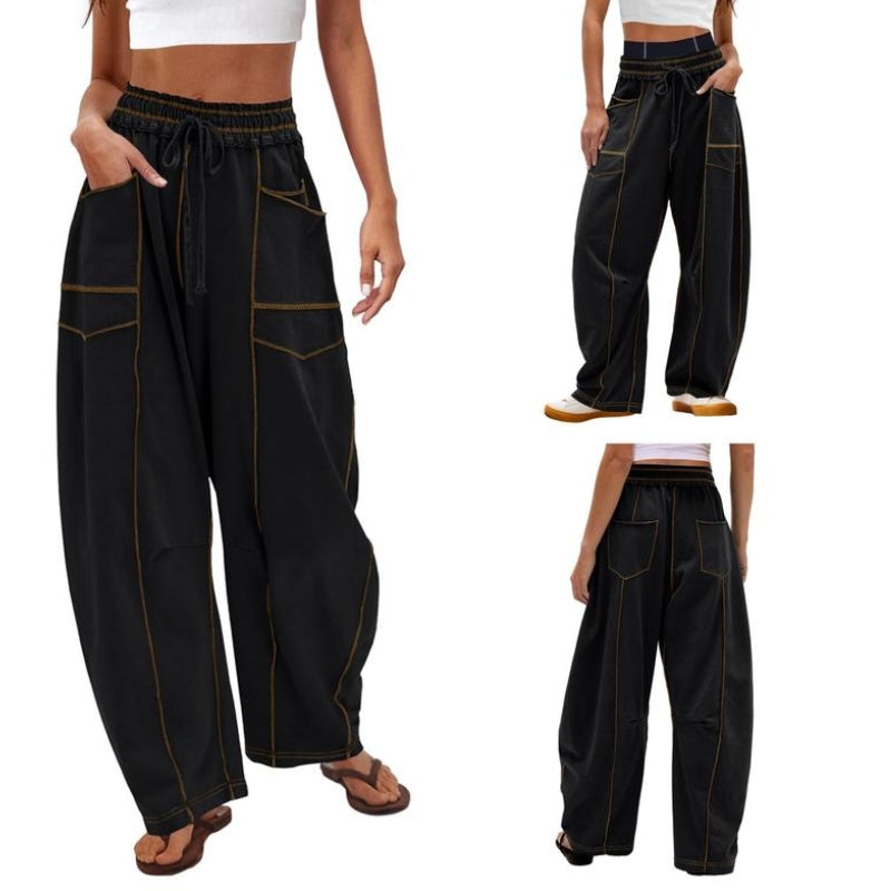 Harlow | High-Waisted Wide Leg Cargo Pants for Women with Drawstring