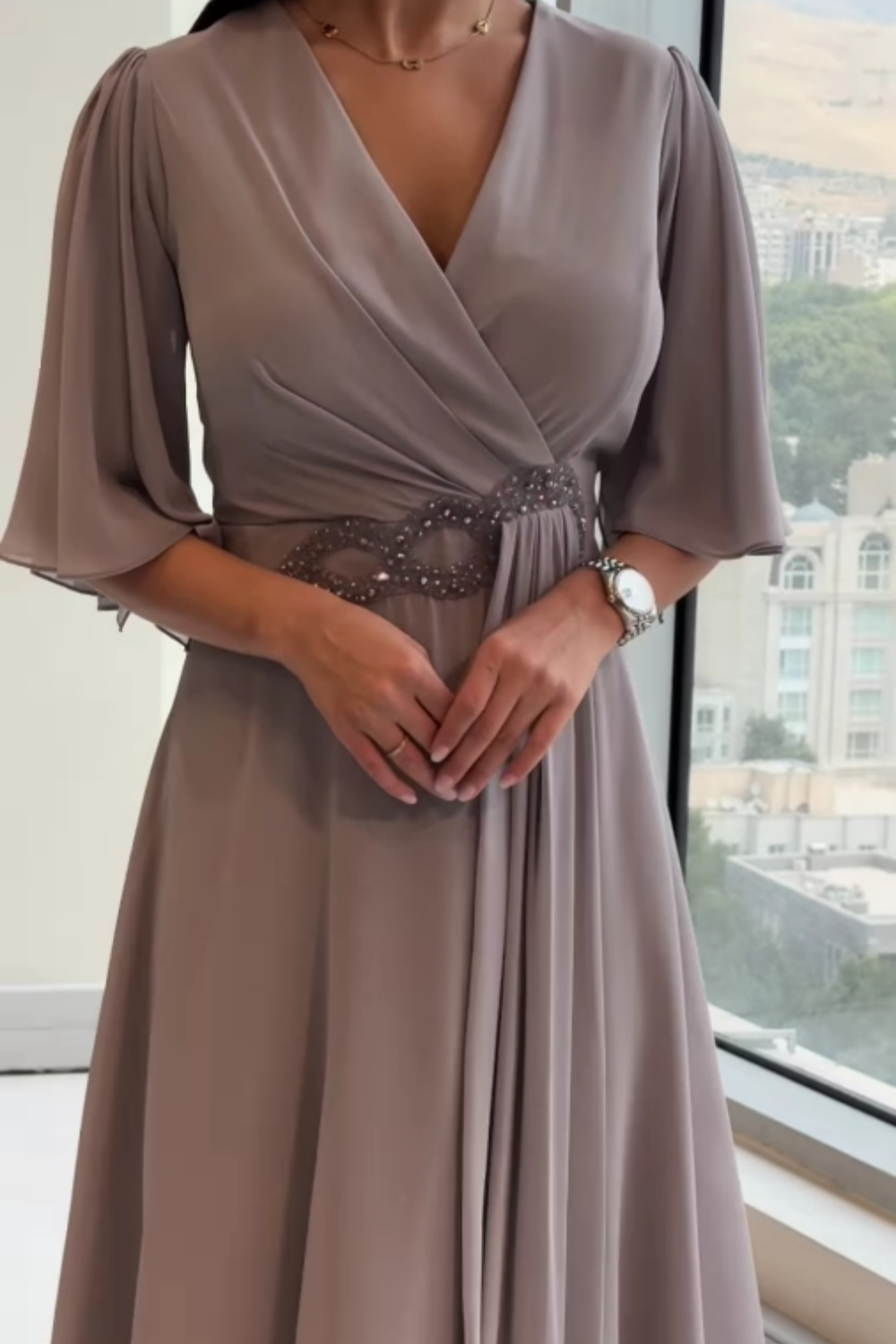 Louise™ | Chic V-Neck Maxi Dress