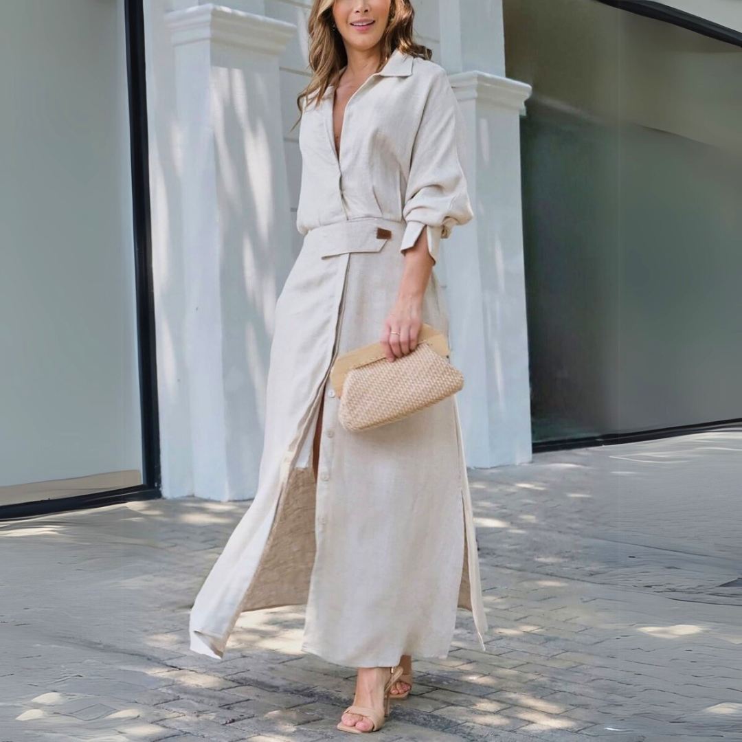 Amara™ | Chic V-Neck Maxi Dress