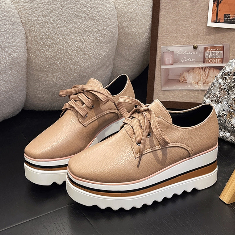 Petra | Women's Lace-Up Wedge Sneakers with Platform Oxford Design