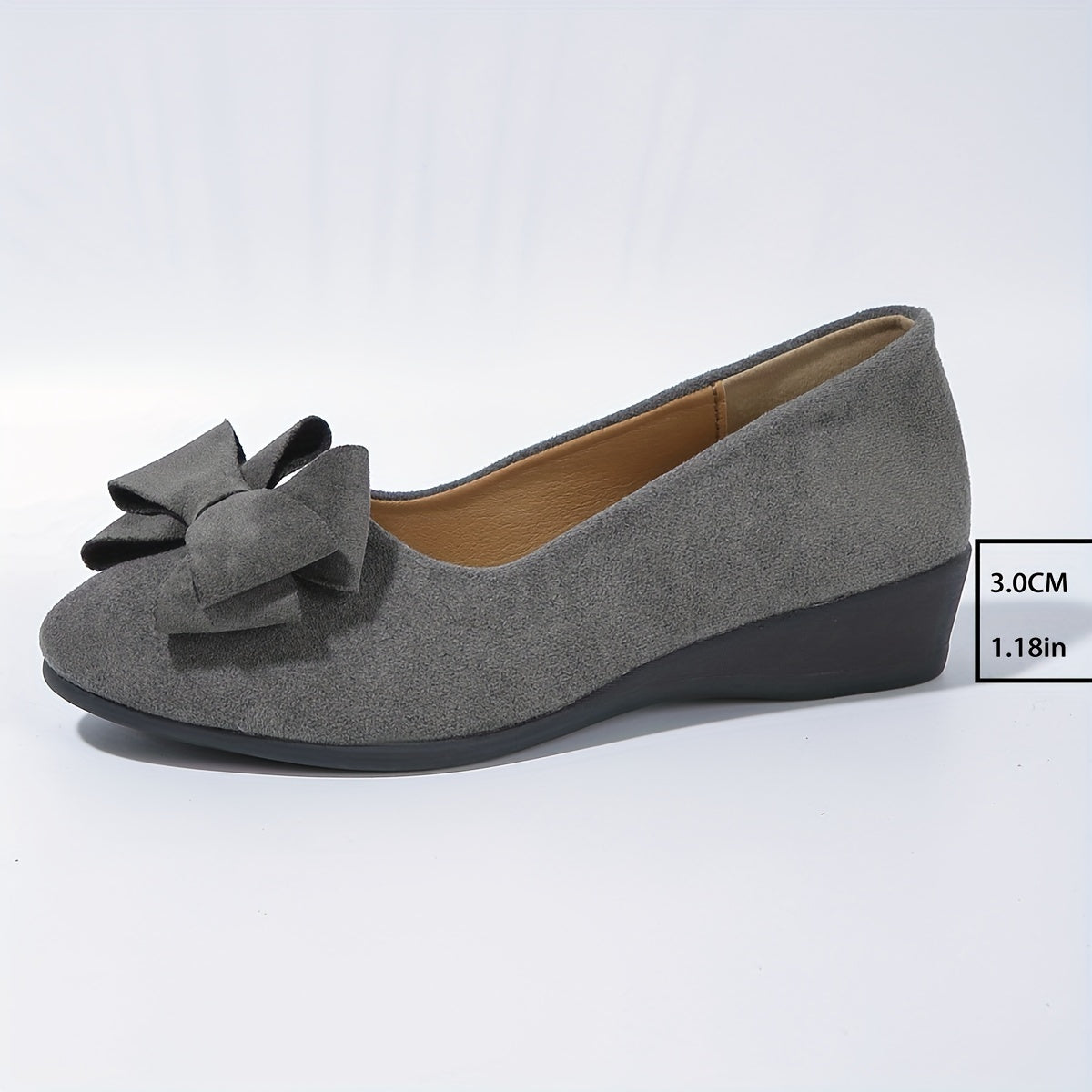 Bella | Women's Slip-On Ballet Flats with Bow Detail and Round Toe