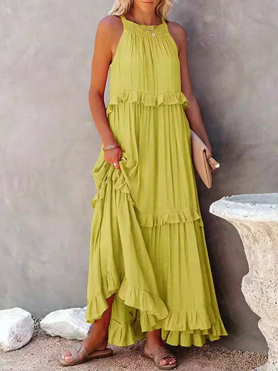 Courtney™ | Chic Sleeveless Ruffle Dress