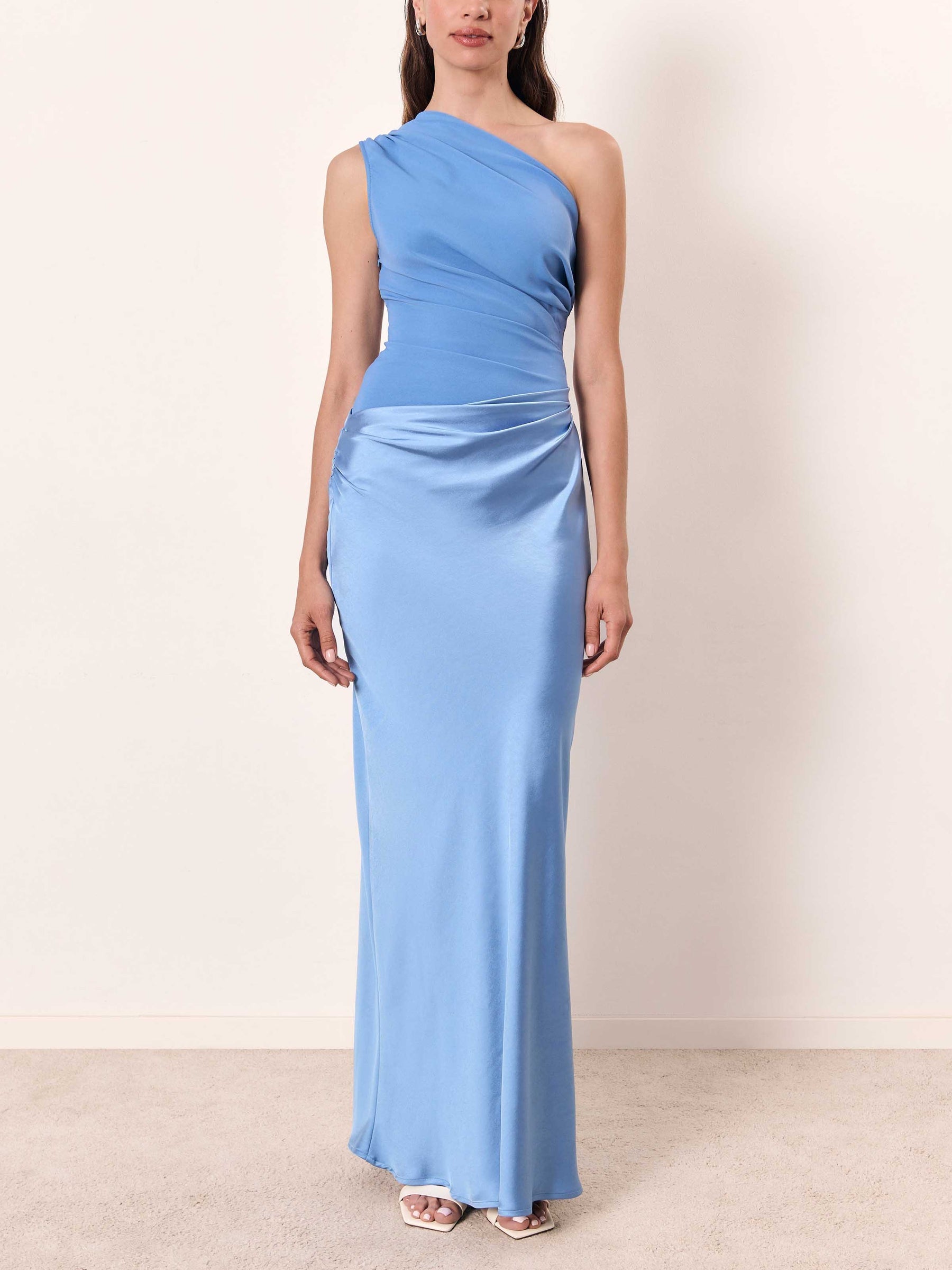 Anita™ | Chic One-Shoulder Pleated Maxi Dress for Elegant Parties