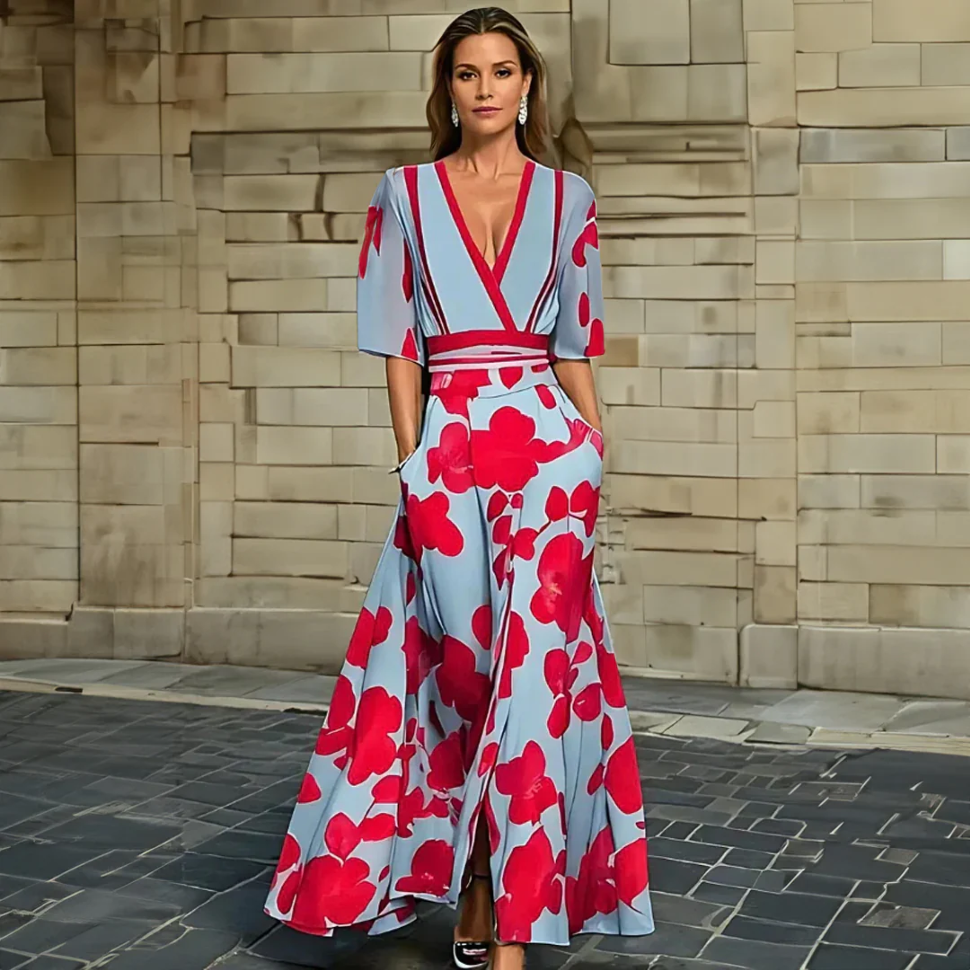 Florita™ | Elegant Floral Wrap Dress