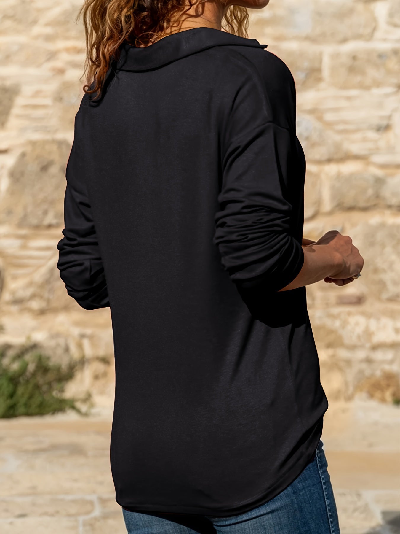 Quinn | Women's Long Sleeve Casual Half Zip Pullover
