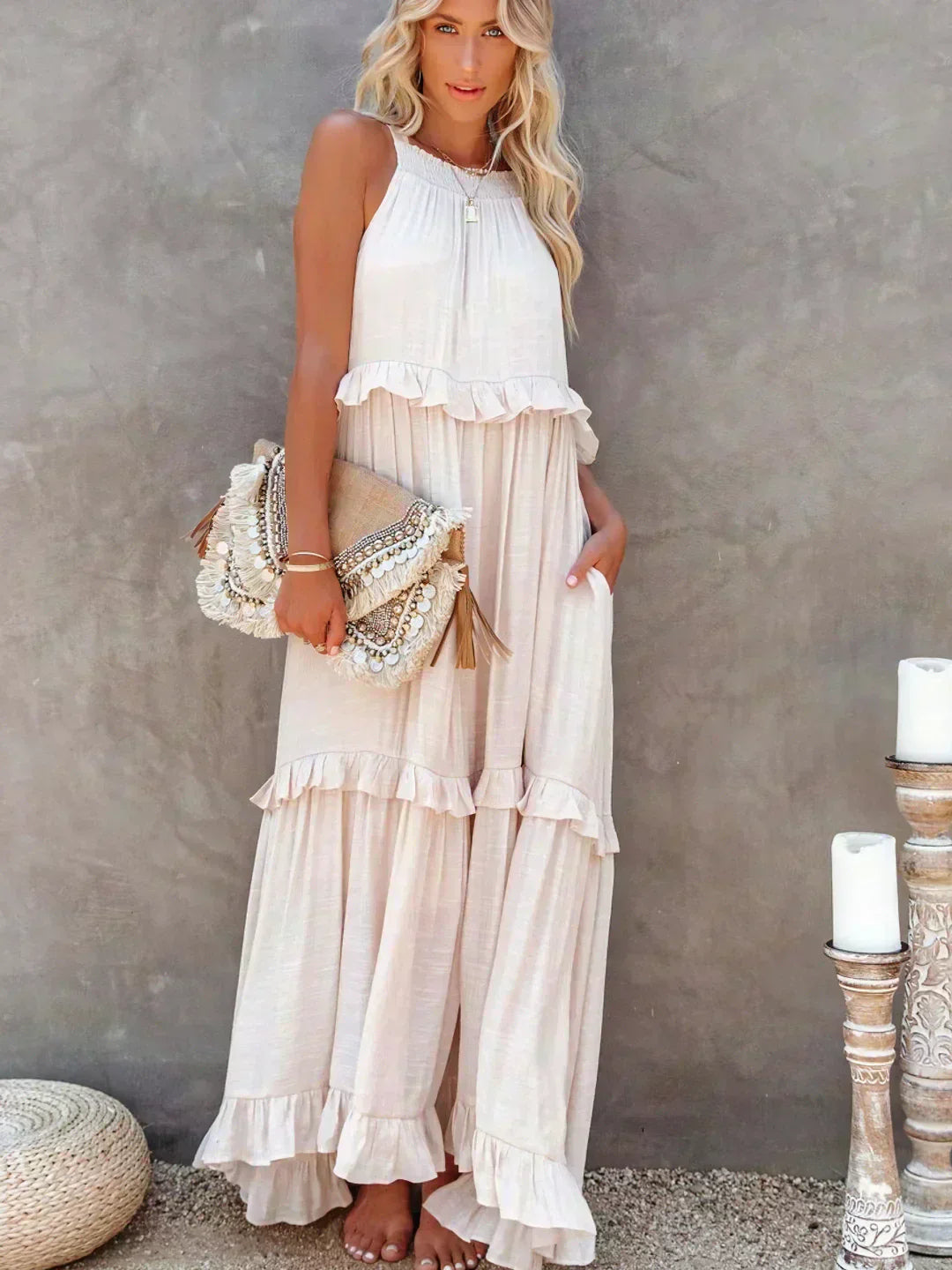 Courtney™ | Chic Sleeveless Ruffle Dress