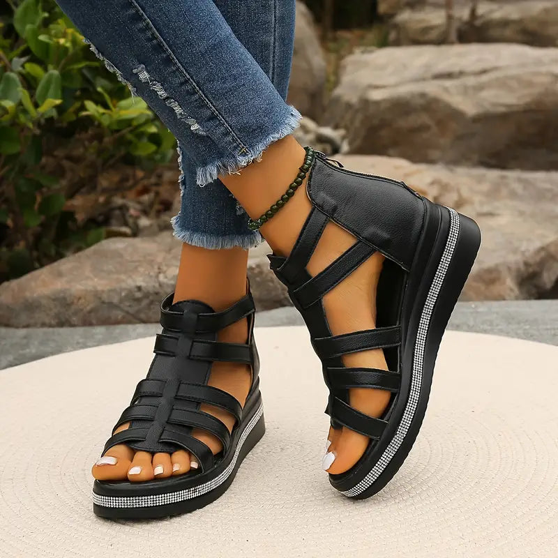 Hannah™ | Rhinestone-Embellished Comfort Sandals