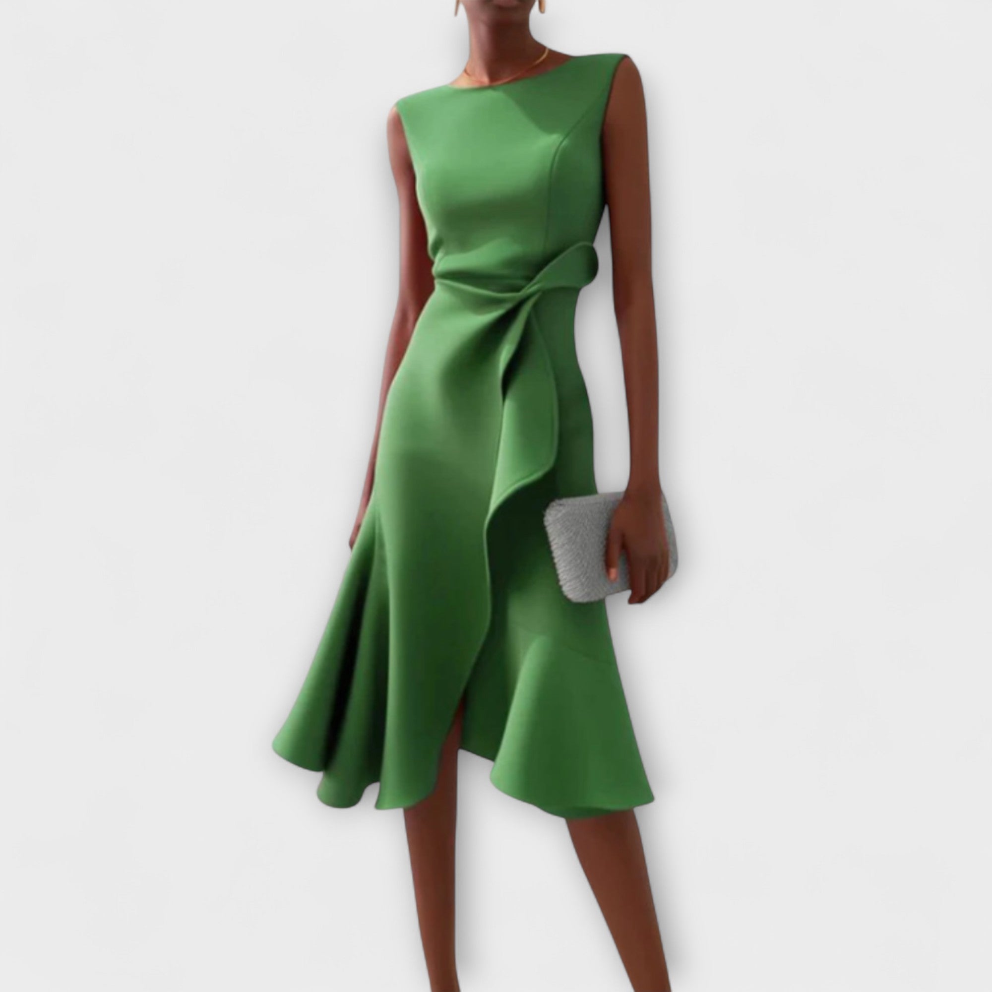 Sheila™ | Asymmetrical Draped Midi Dress