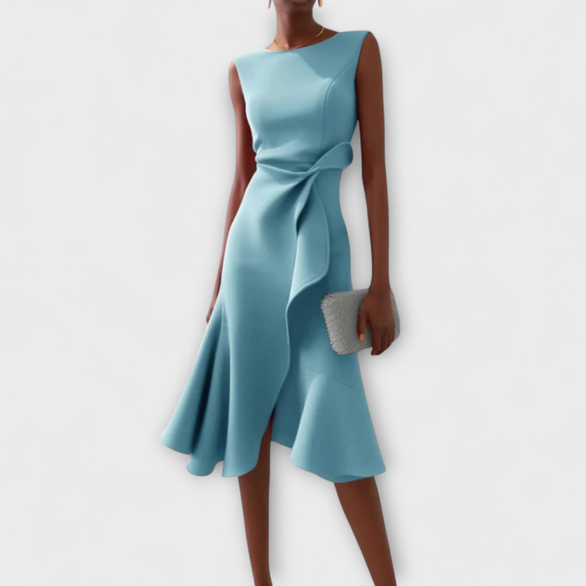 Sheila™ | Asymmetrical Draped Midi Dress