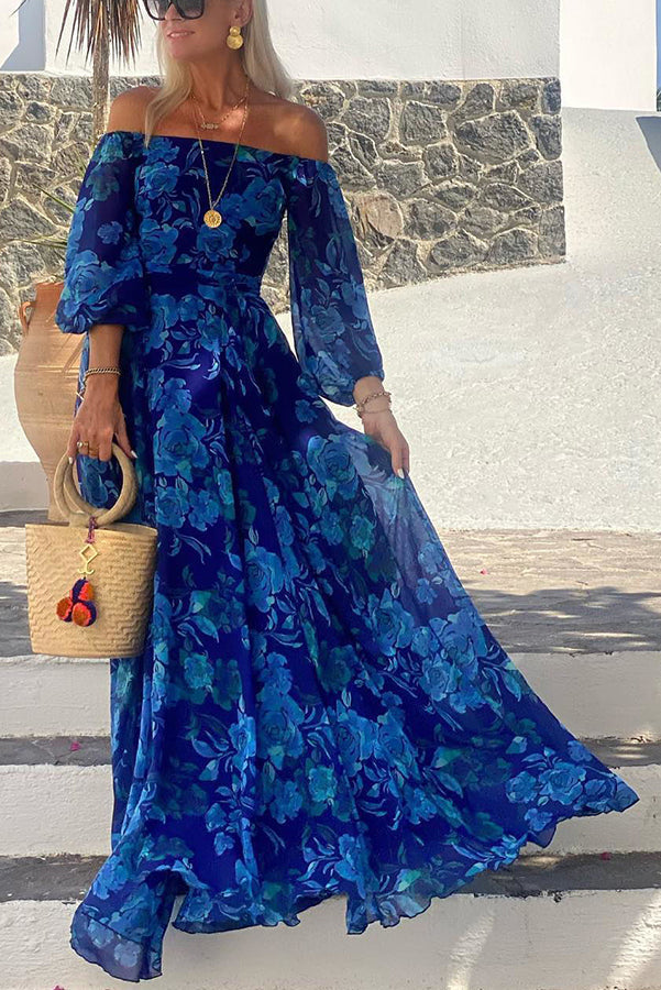 Cosette | Floral Off-Shoulder Maxi Dress for Women - Perfect for Wedding Guests