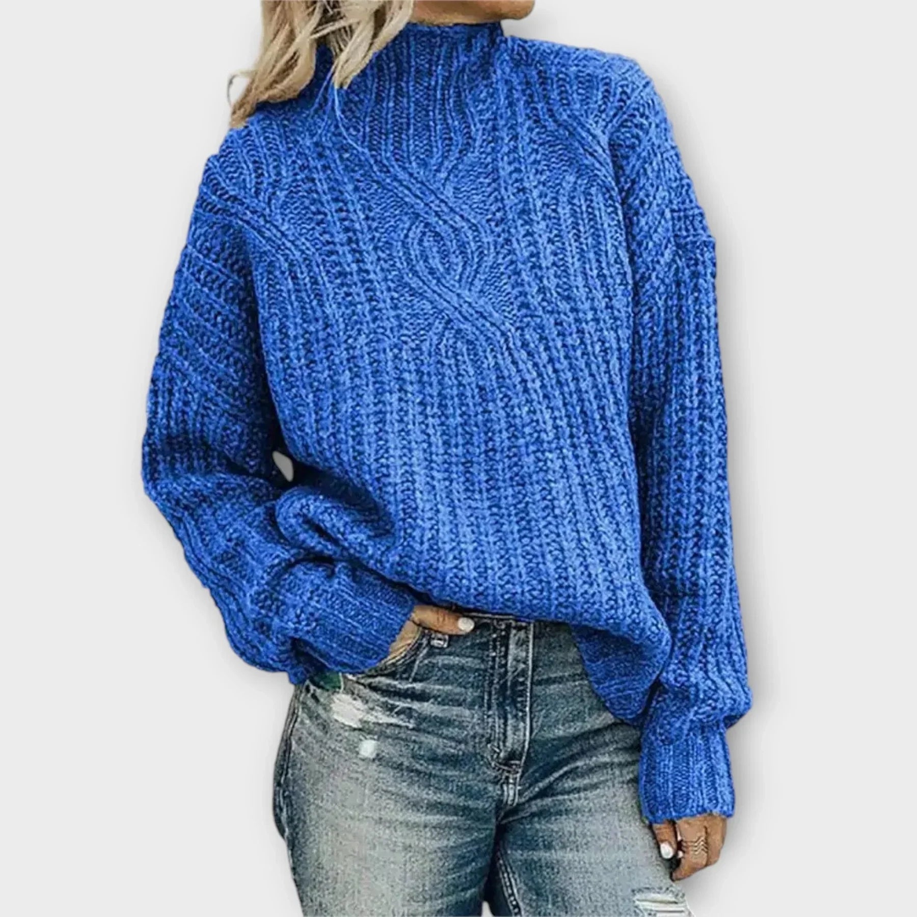 Liv™ | Contemporary High-Neck Knit Sweater