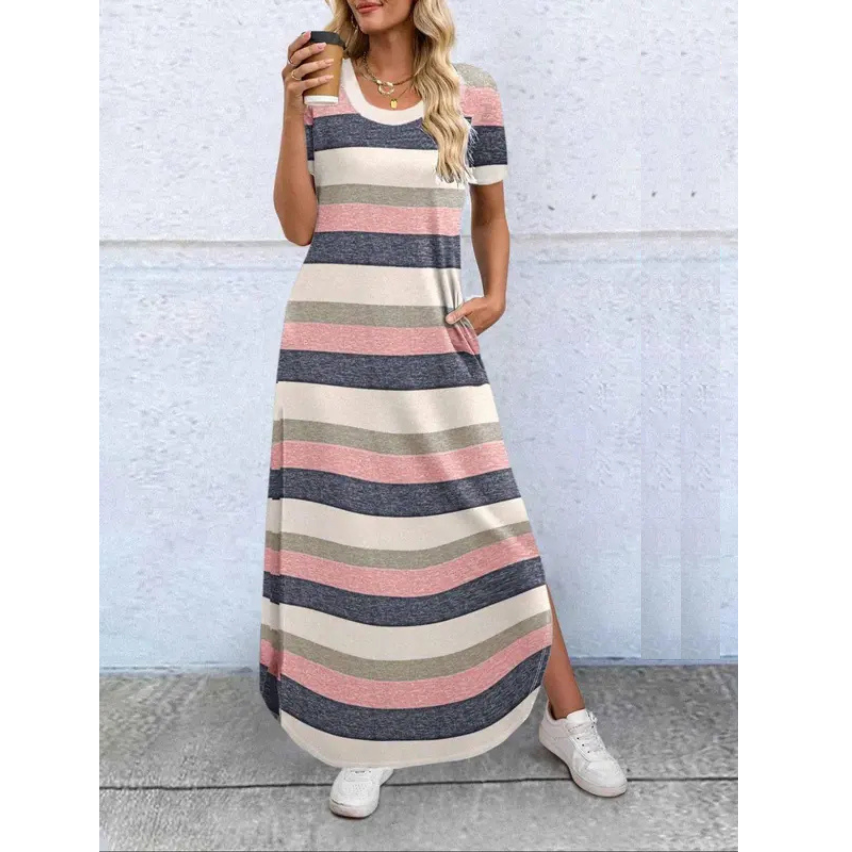 Dora™ | Relaxed Summer Round Neck Maxi Dress