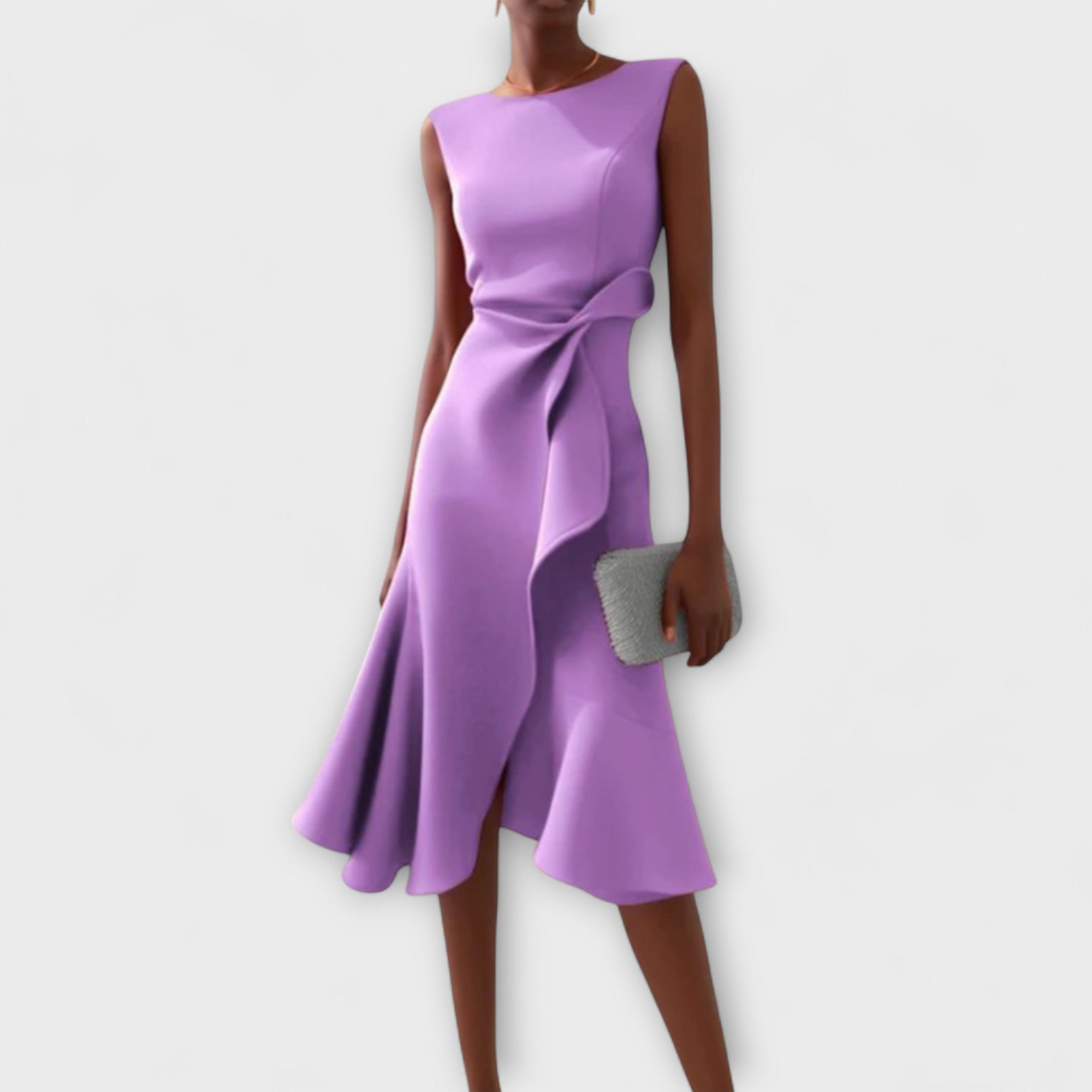 Sheila™ | Asymmetrical Draped Midi Dress
