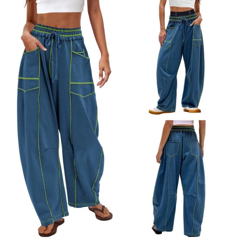Harlow | High-Waisted Wide Leg Cargo Pants for Women with Drawstring