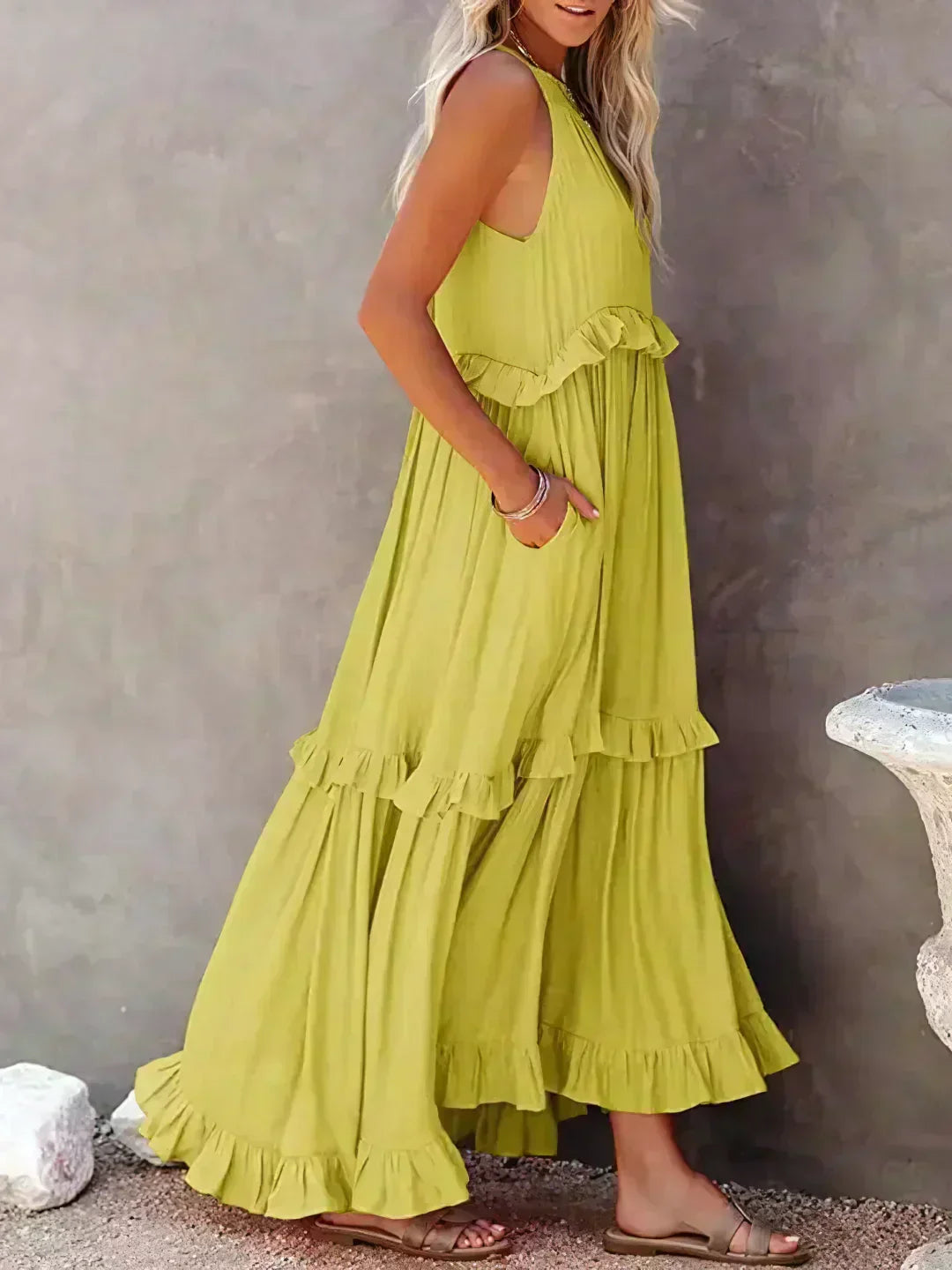 Courtney™ | Chic Sleeveless Ruffle Dress