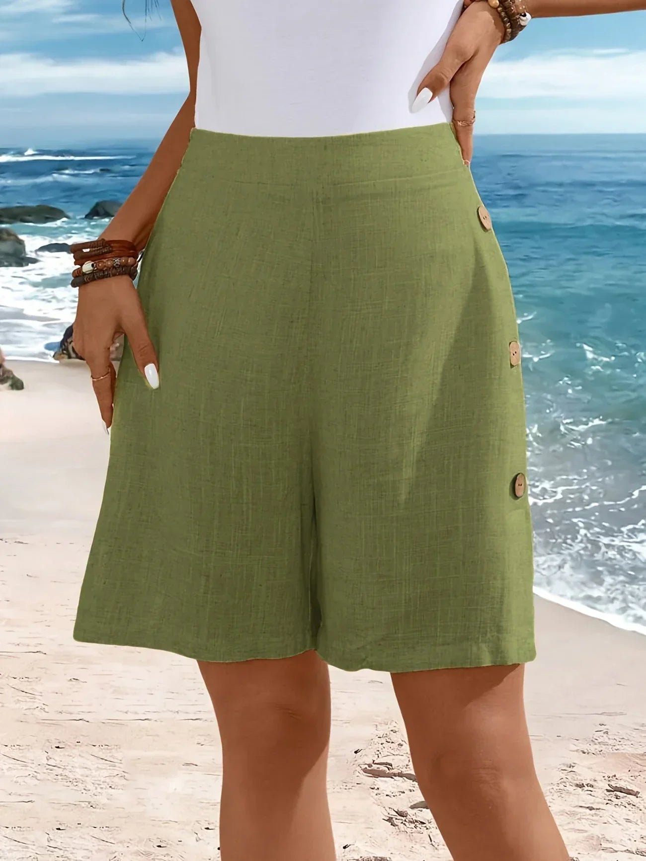 Whitney™ | Button-Detail Comfortable Shorts