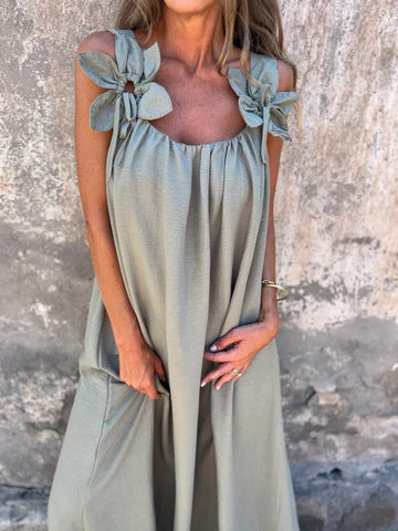 Floral Shoulder Maxi Dress