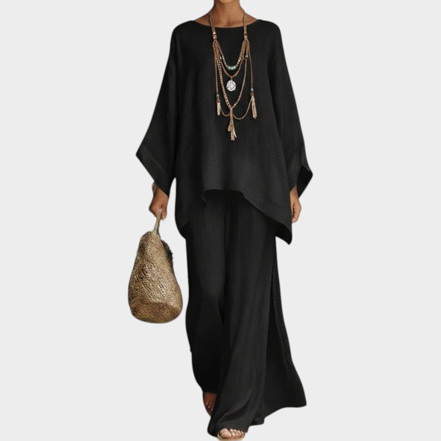 Flowing Cape-Style Two-Piece Set