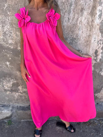 Floral Shoulder Maxi Dress