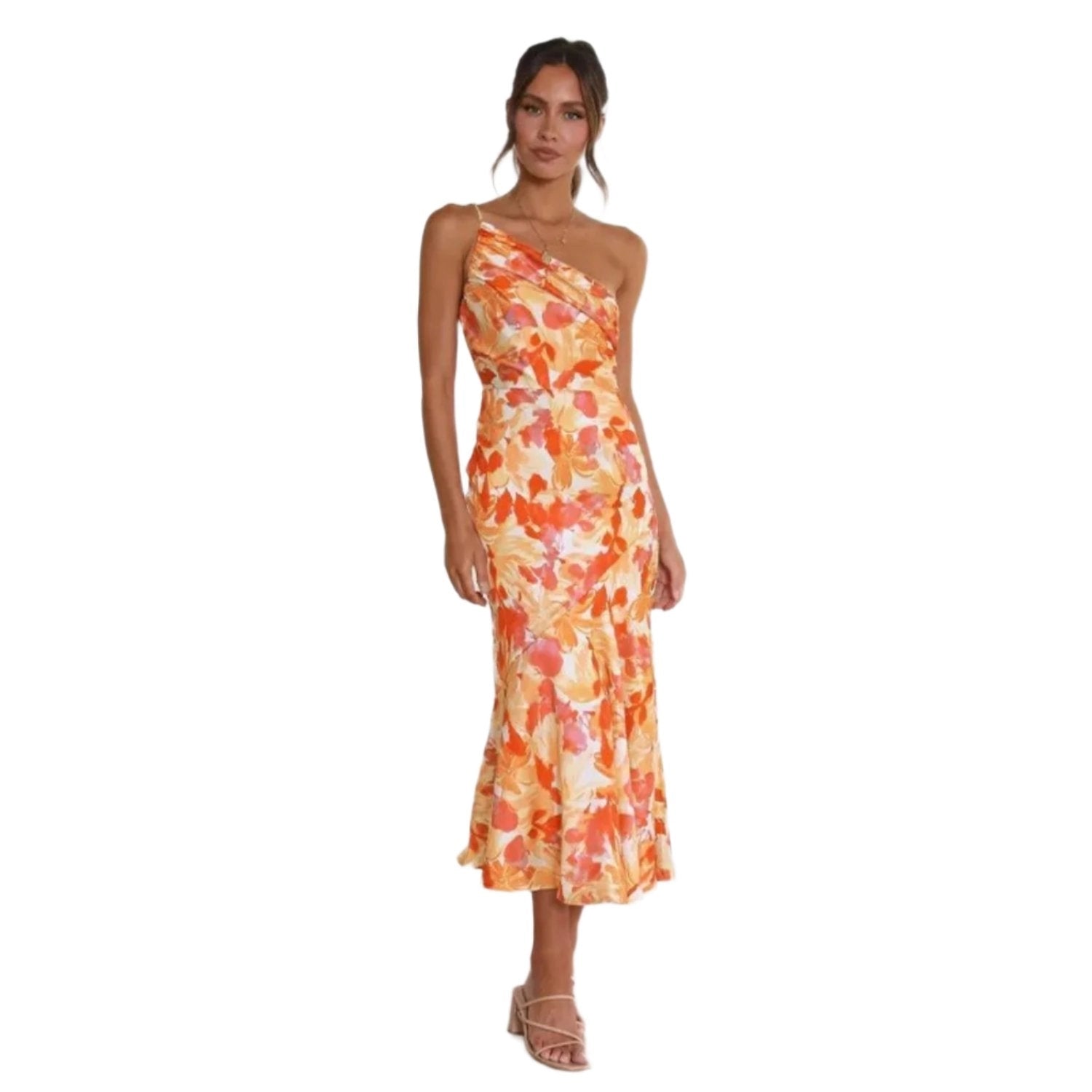 Kathy™ | Women’s Floral Maxi Dress with Asymmetrical Design