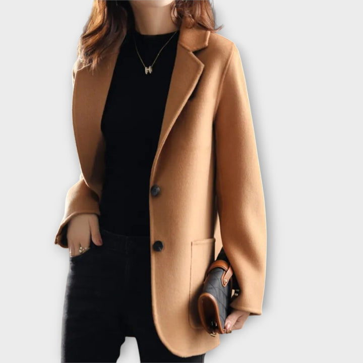 Tailored Blazer for Women with Notch Lapel and Two-Button Closure