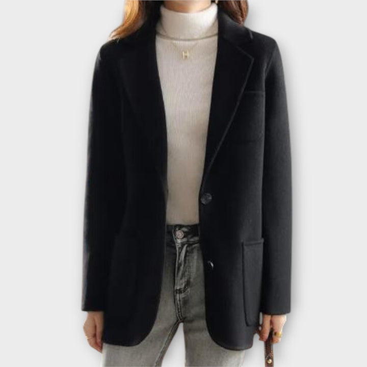 Tailored Blazer for Women with Notch Lapel and Two-Button Closure