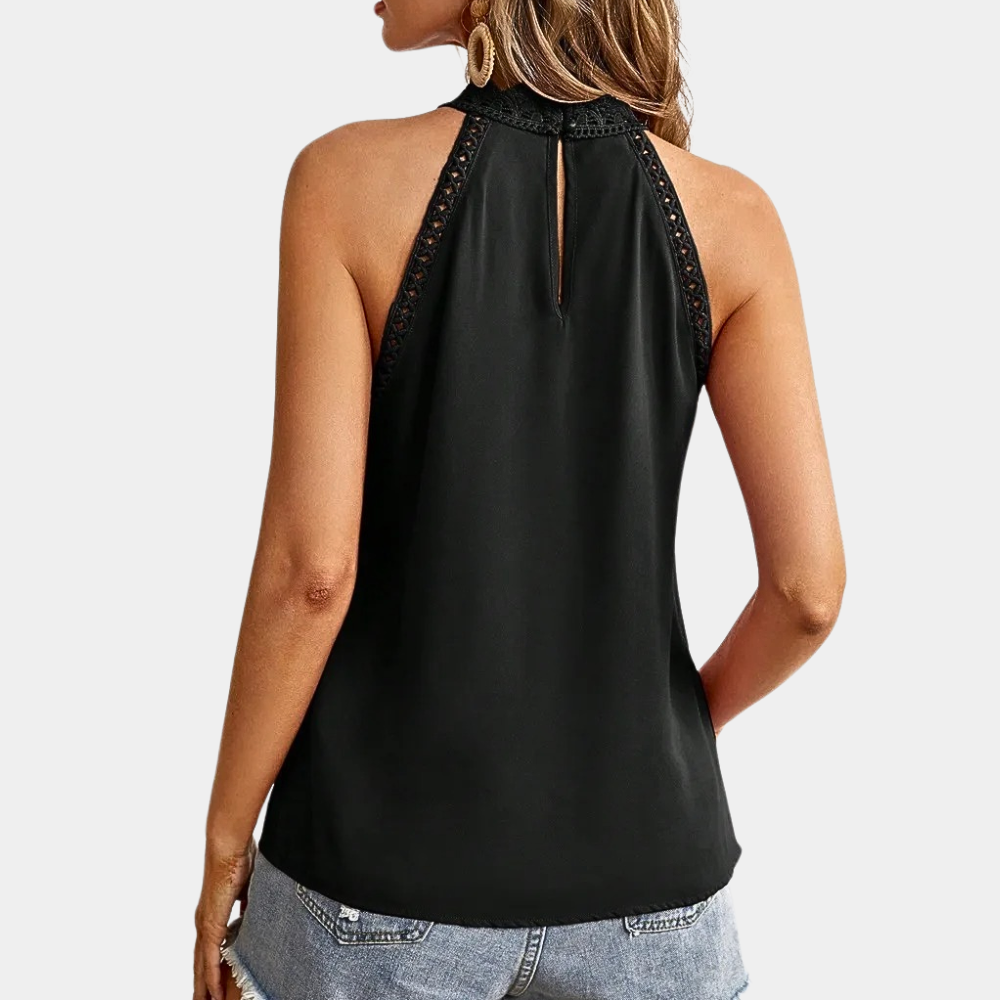 Luna | Women's Lace Halter Neck Sleeveless Top