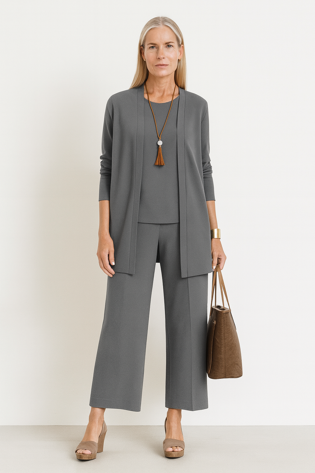 Blair | Women's 3-Piece Set: Cardigan, Tank Top & Wide Leg Pants