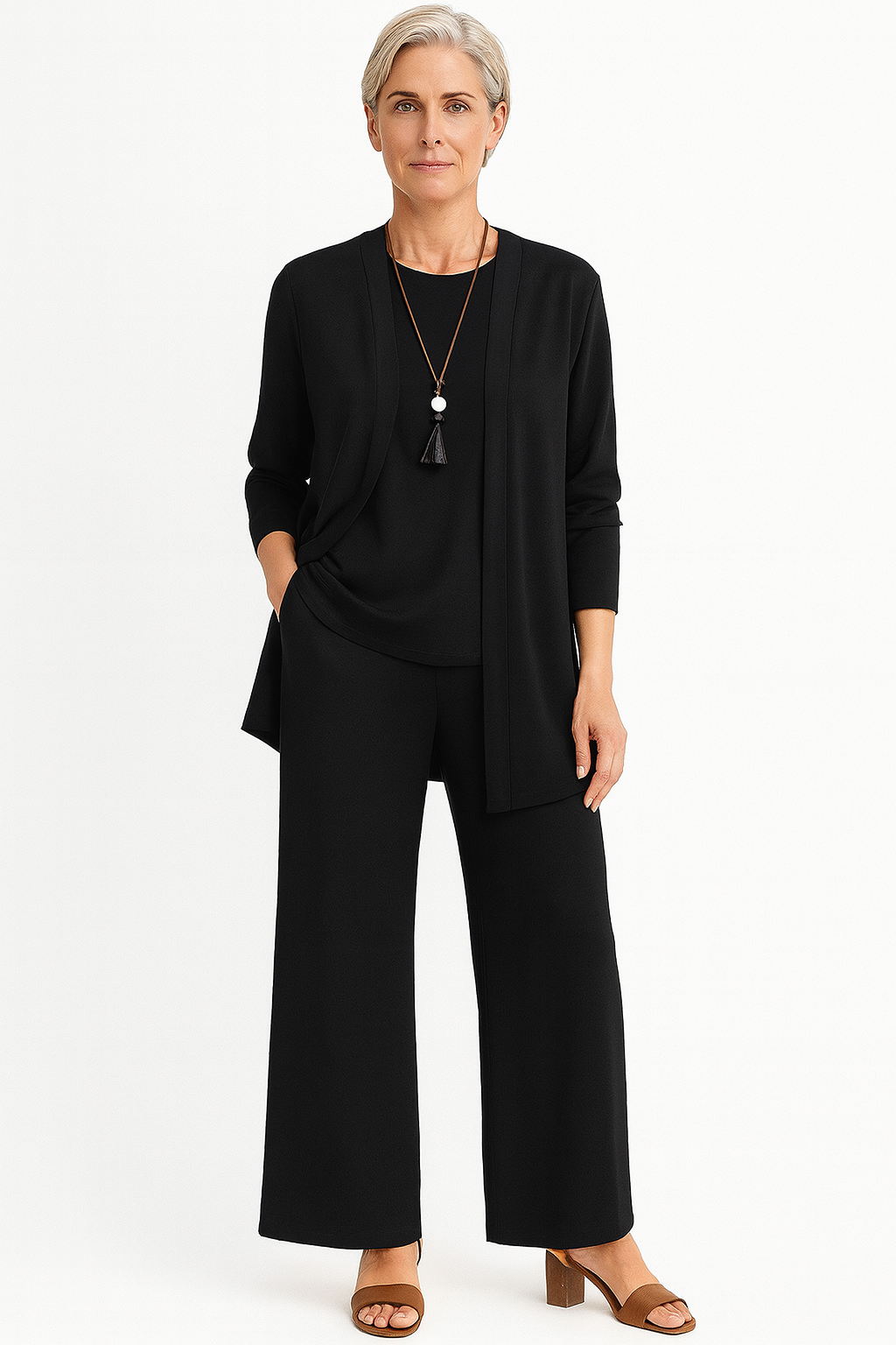 Blair | Women's 3-Piece Set: Cardigan, Tank Top & Wide Leg Pants