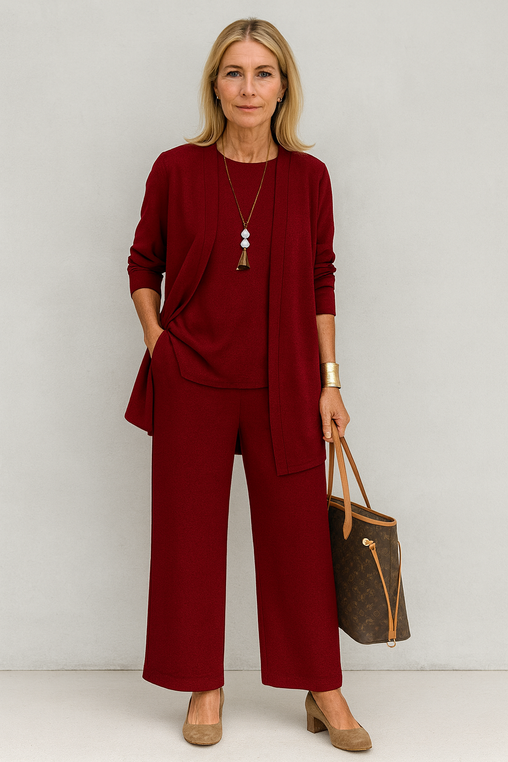 Blair | Women's 3-Piece Set: Cardigan, Tank Top & Wide Leg Pants