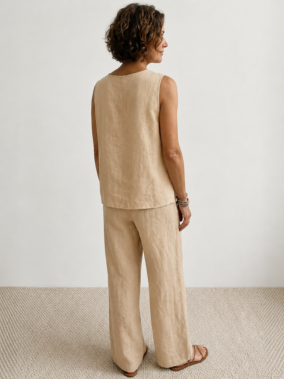 Olivia | Women's Sleeveless Tank and Wide-Leg Pant Set