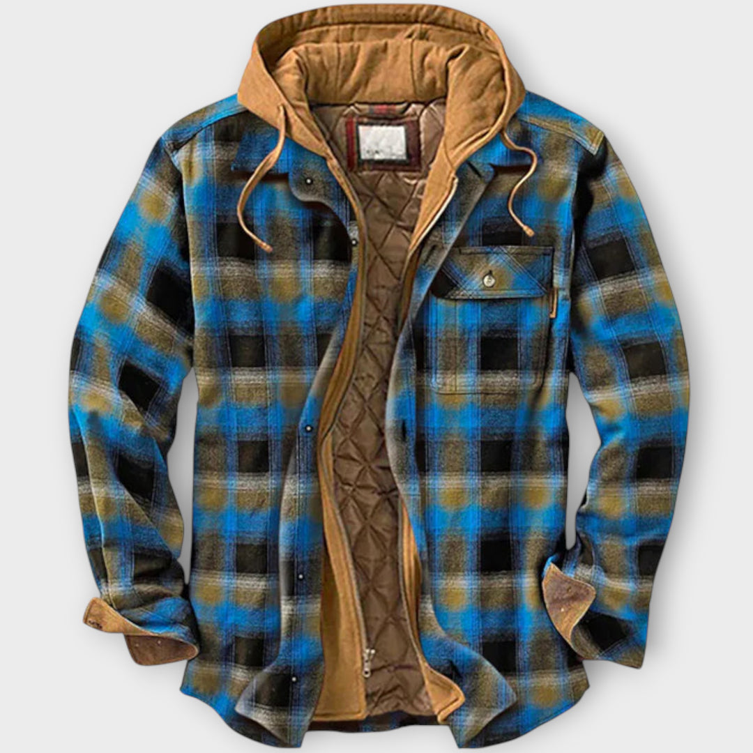 Checked Hooded Jacket for Men – Casual Everyday Wear