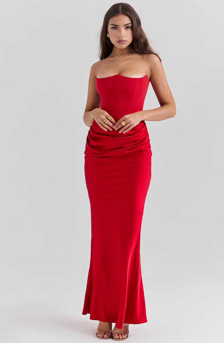 Camellia | Strapless Lace Evening Dress for Women - Perfect for Wedding Guests