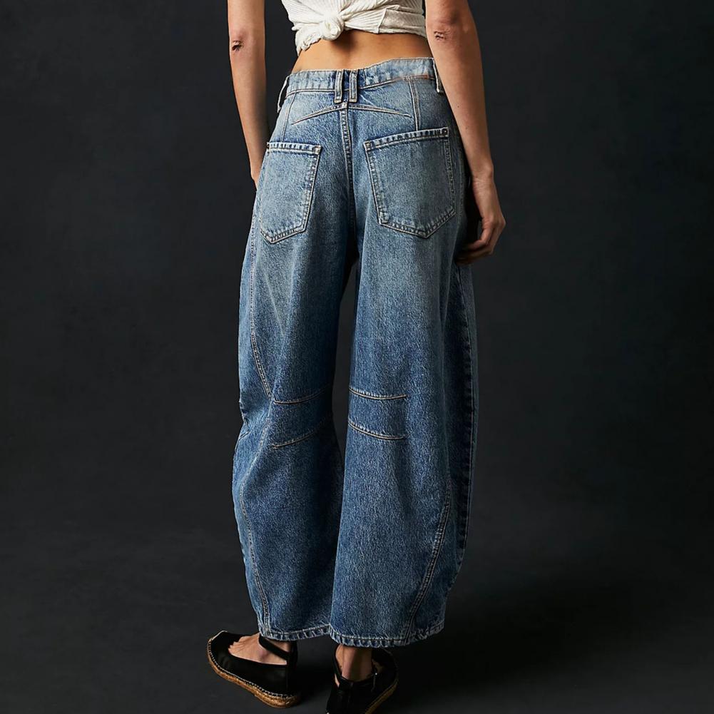 Women's Relaxed Fit High Waist Barrel Leg Jeans