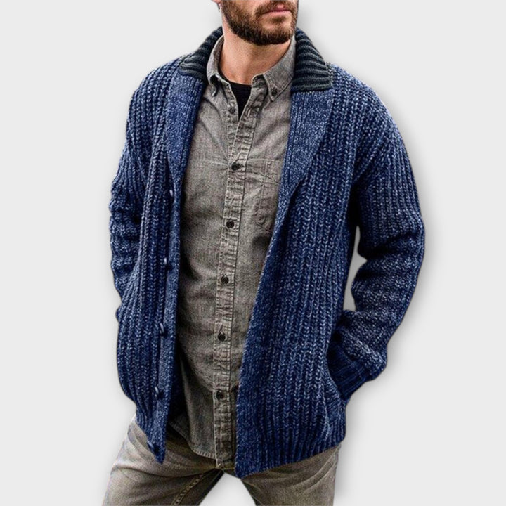 Men’s Open-Front Knit Cardigan with Relaxed Fit