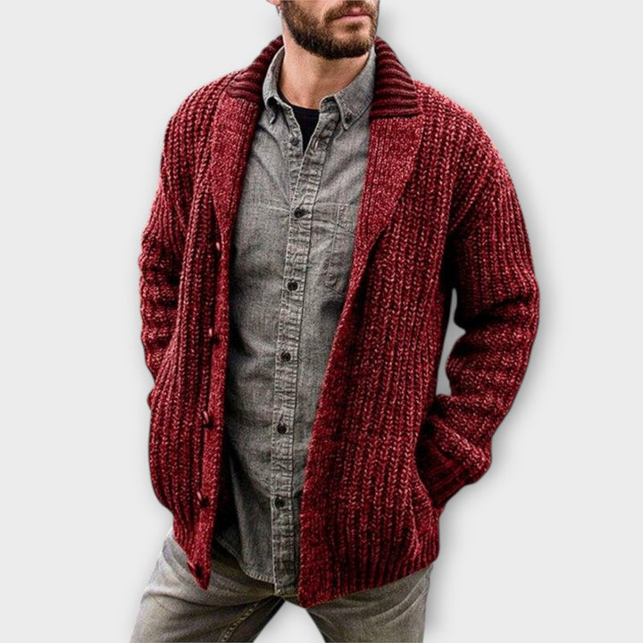 Men’s Open-Front Knit Cardigan with Relaxed Fit