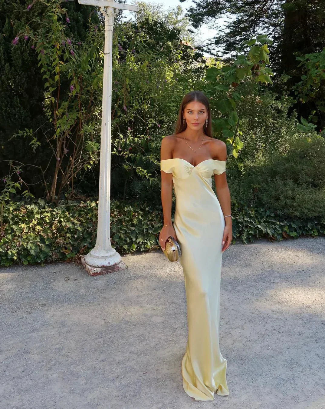 Gabrielle | Off-Shoulder Lace Evening Dress for Women - Perfect for Wedding Guests