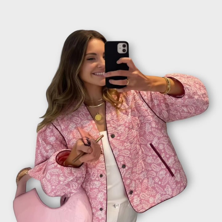 Women’s Floral Quilted Jacket for Casual Wear
