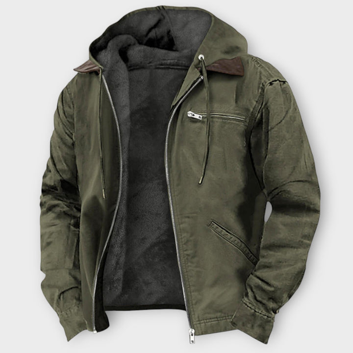 Men’s Relaxed Fit Hooded Jacket with Fleece Lining