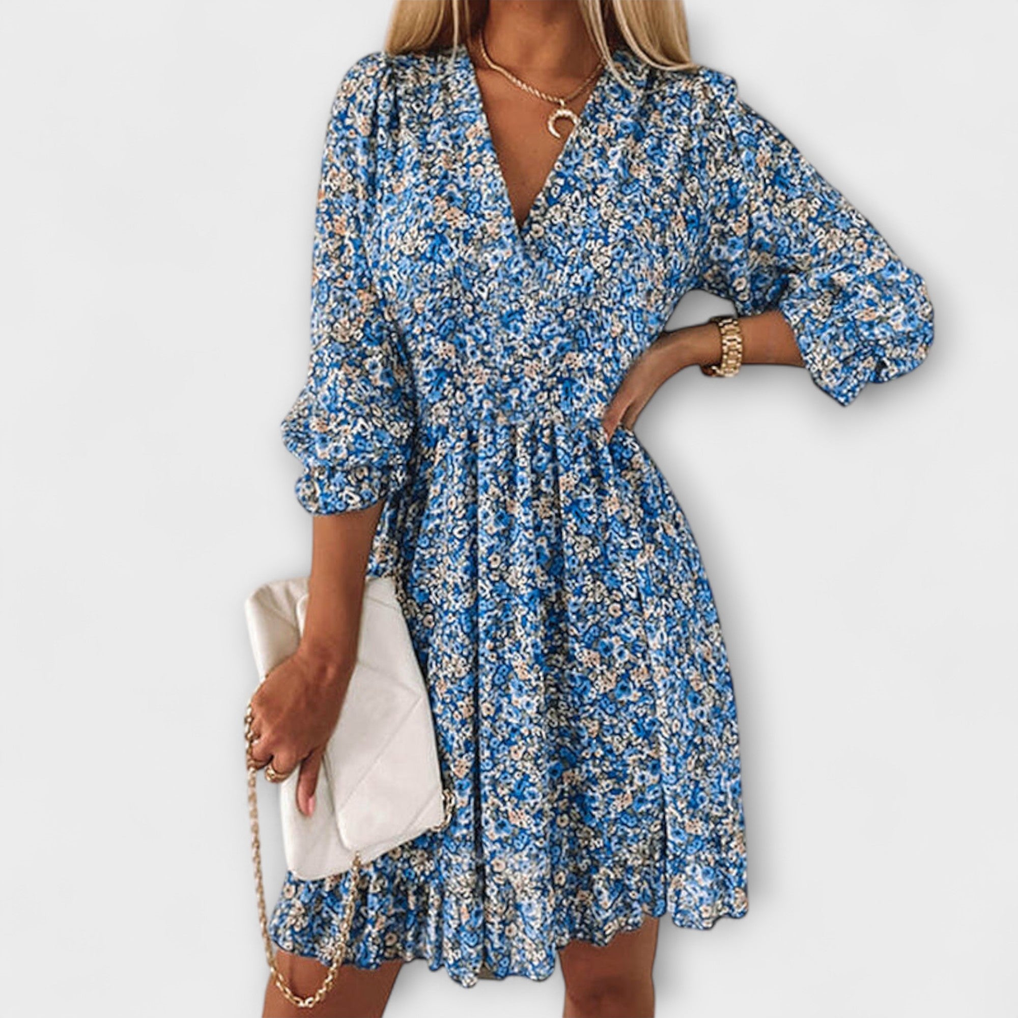 Linda™ | Women's Floral Puff Sleeve Dress
